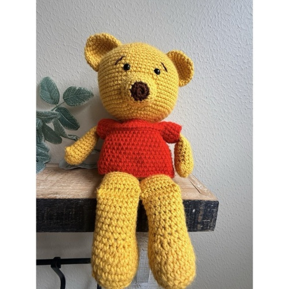 Handmade Crochet WINNIE THE POOH Inspired Plush Toy 15" Long